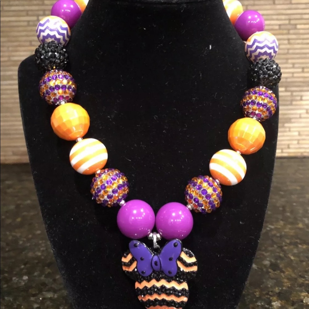 Handmade Girl’s Halloween Minnie Chunky Necklace